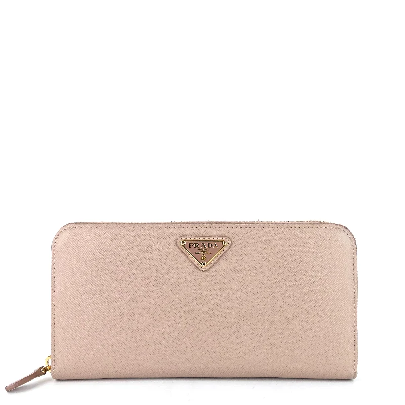 Zip Around Saffiano Leather Wallet