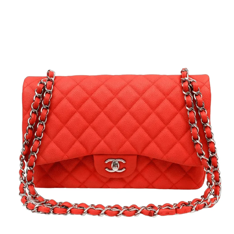 Chanel Quilted Leather Shoulder Bag for FashionistasChanel Salmon Brushed Caviar Jumbo Classic Double Flap Bag