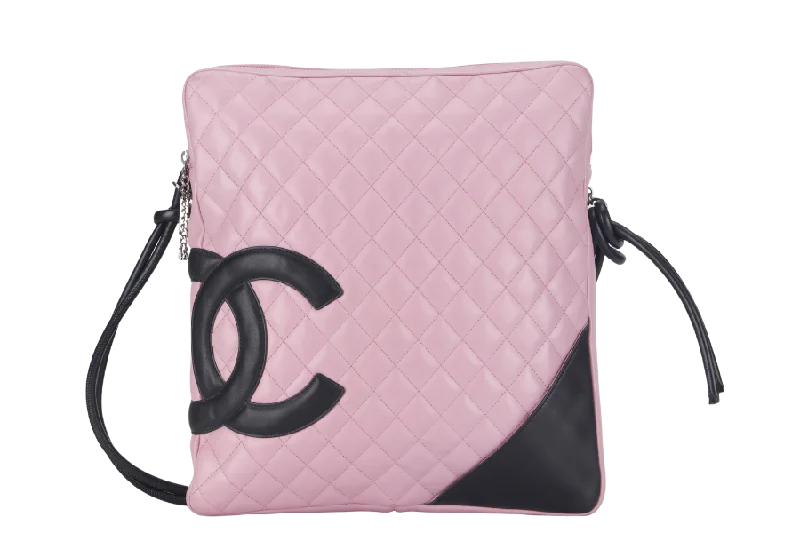 Chanel Chain Strap Handbag for Everyday UseCHANEL CAMBON SHOULDER BAG (910xxxx) PINK CALF LEATHER SILVER HARDWARE WITH CARD