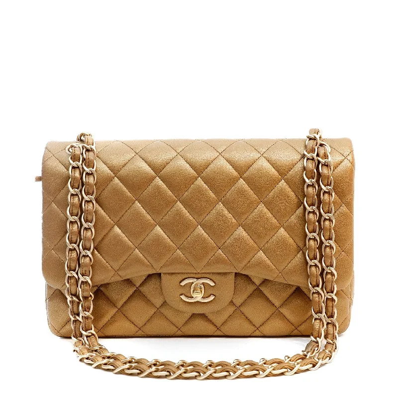 Chanel Small Crossbody Bag for TravelChanel Metallic Bronze Lambskin Jumbo Classic Flap Bag