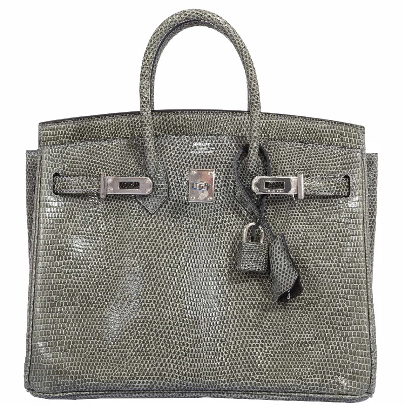 Hermès Birkin 25 Vert De Gris Salvator Lizard Palladium Hardware - Rare