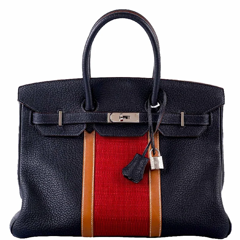 Hermès Birkin 35 Club Black, Indigo & Barenia Palladium Hardware